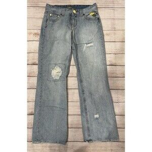 JESSICA SIMPSON WIDE LEG WOMENS JEANS DISTRESSED Size Medium